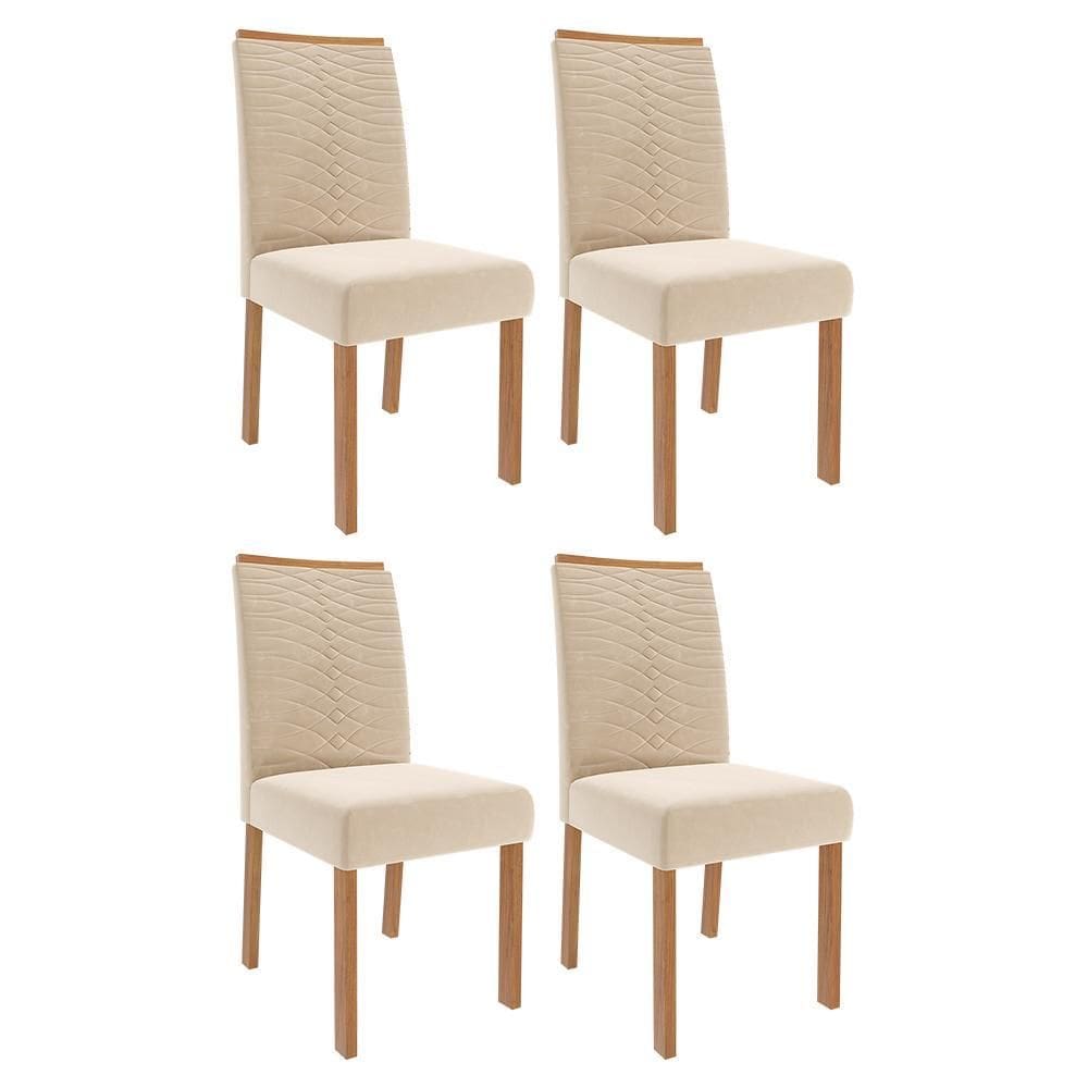 Conjunto 4 Cadeiras Clarice Wood - Cimol Móveis