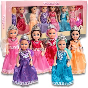Conjunto de brinquedos Princess Dolls TOMLEON com 6 mini bonecas e acessórios