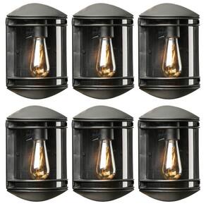 Kit 6 Arandelas Luminária de Parede 19x25cm Elegance Preta Jardim Fachada Dital