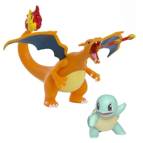 Pacote de batalha de Pokémon de brinquedo Fire & Water com Charizard e Squirtle
