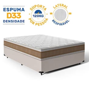 Cama Box com Colchão de Espuma D33 Double Face Air Pro Força Anjos Casal 138cm