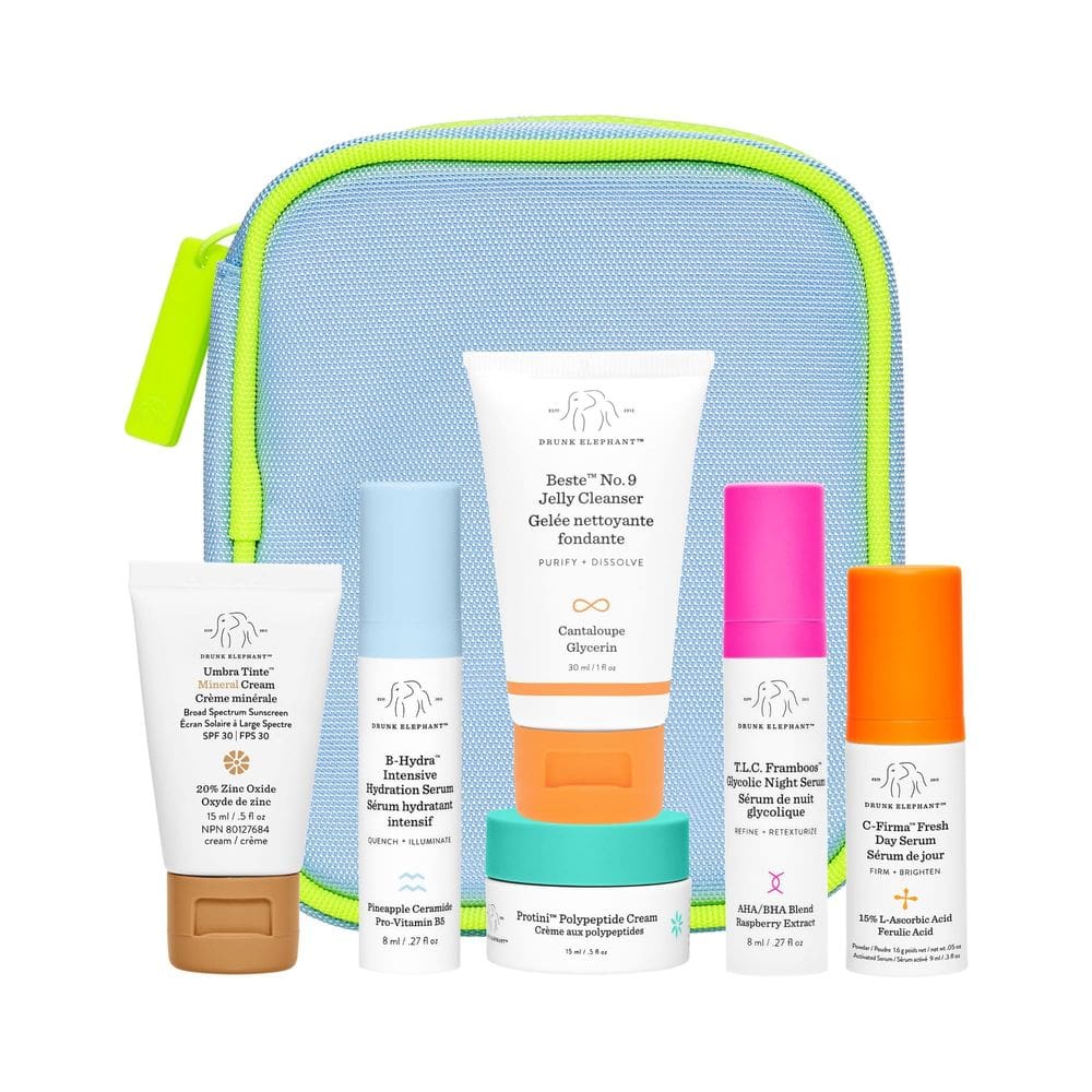 Conjunto de cuidados com a pele Drunk Elephant The Littles 7.0 para viagens