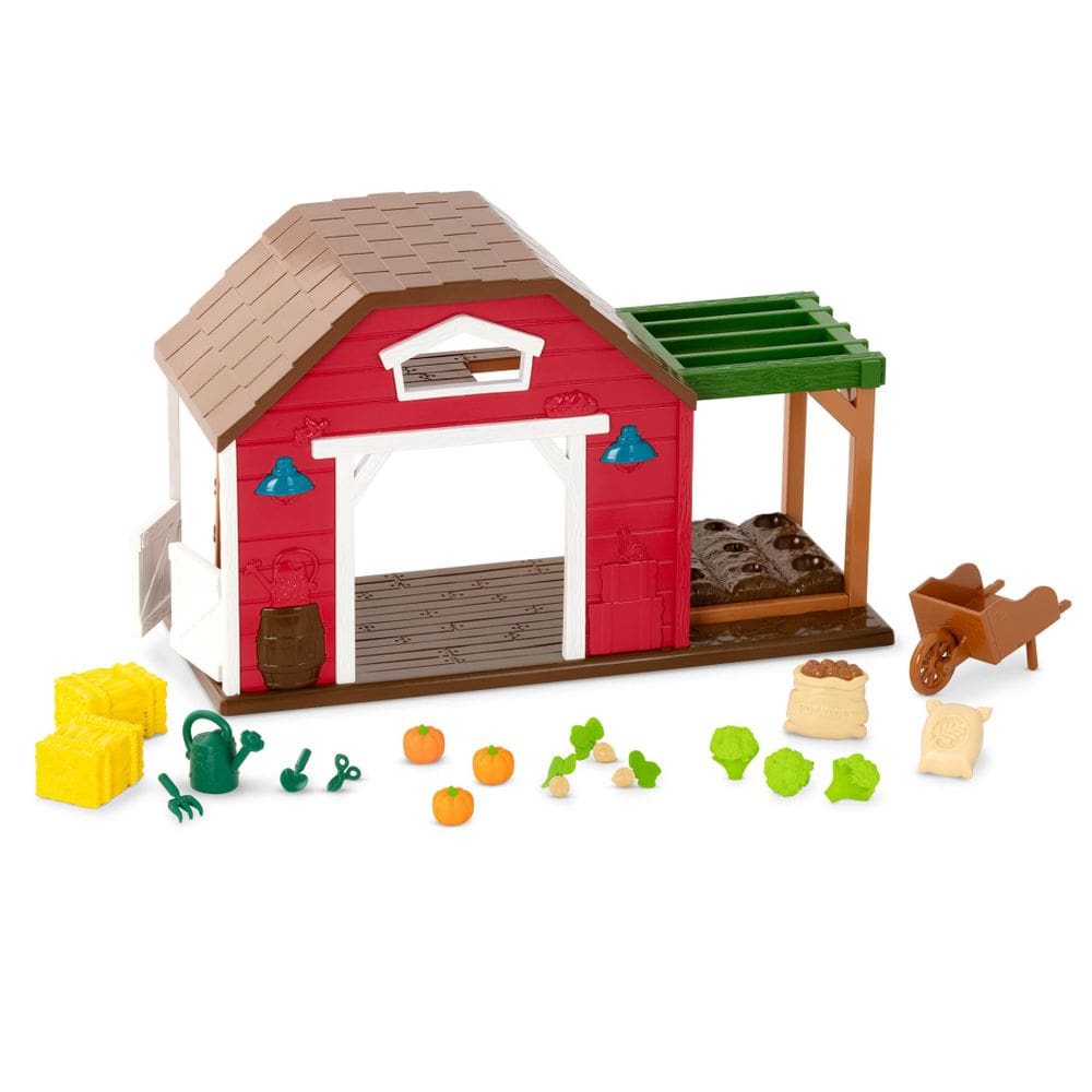 Farm Playset Li`l Woodzeez Happy Harvest com 20 unidades de mais de 3 anos