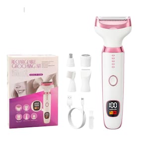 Barbeador elétrico Ourcec 5 em 1 para mulheres úmidas e secas, indolor