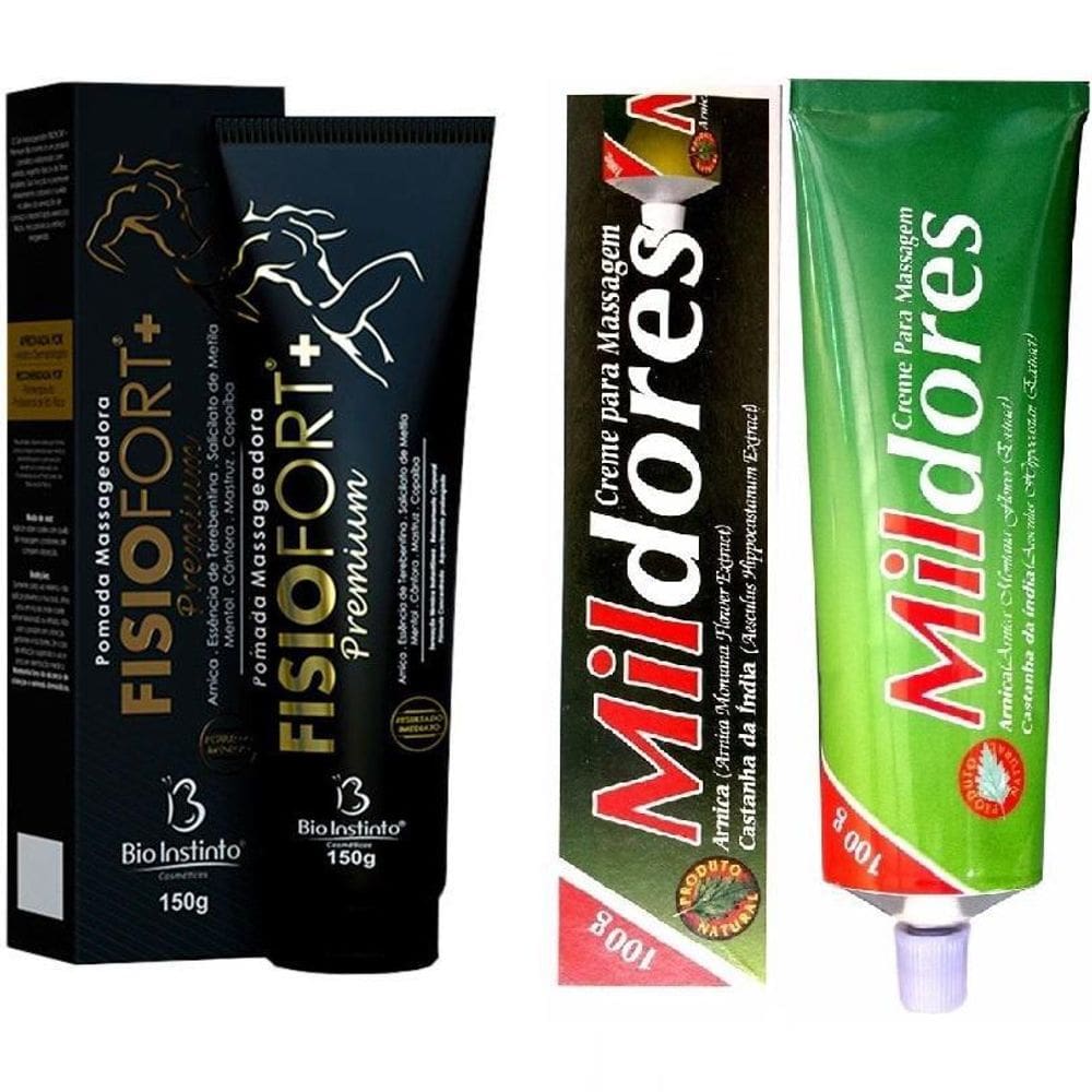 Kit 3 Pomada Fisiofort Premium 150G + 3 Pomada Mil Dores