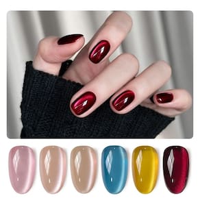 Conjunto de esmaltes GAOY Dream World Glitter Red Cat Eye Gel