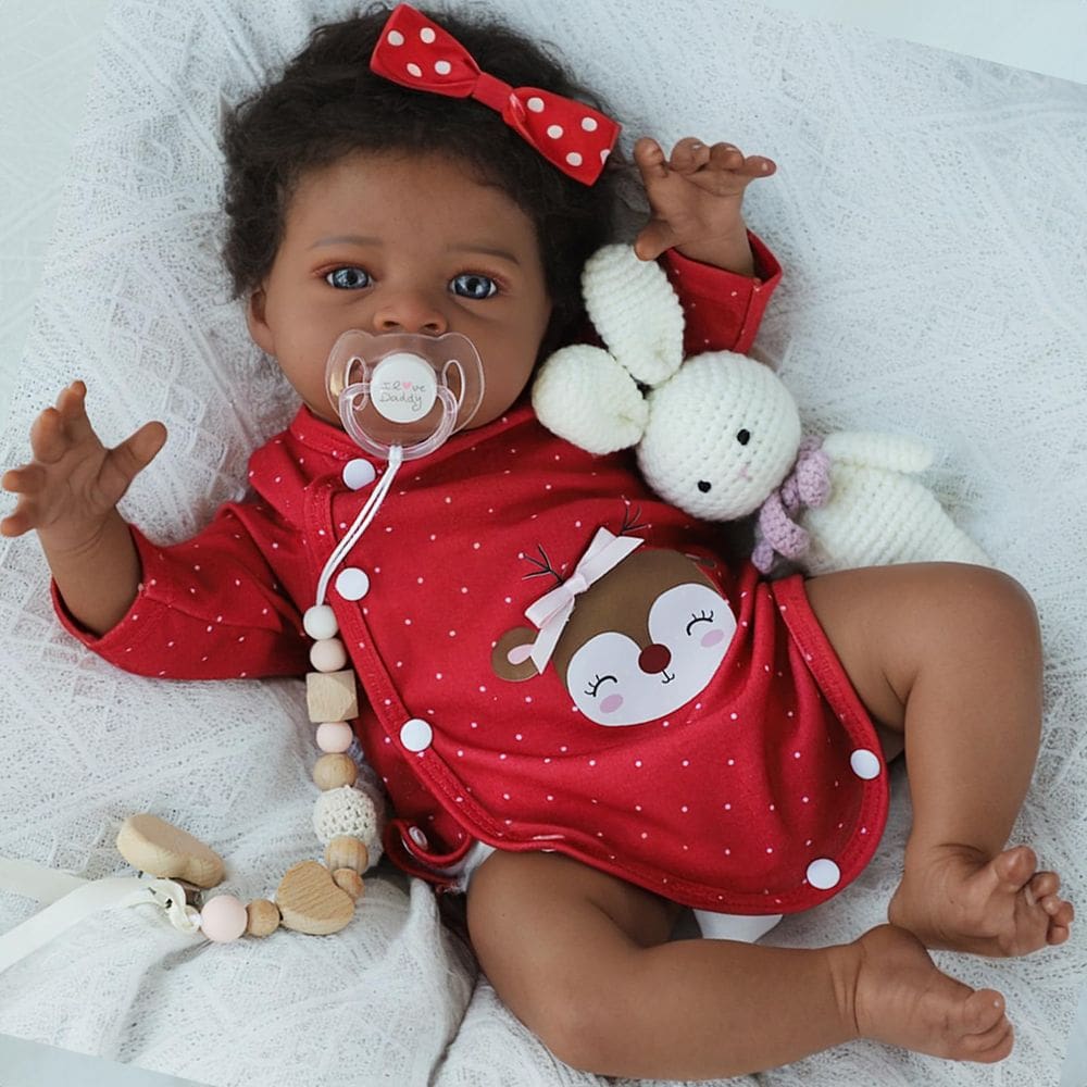 Boneca Reborn GOAROY Lanny Black Girl 50 cm com roupas e acessórios