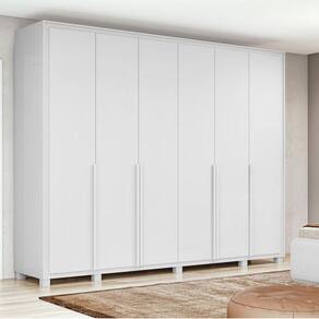 Guarda Roupa Casal Ambiente Imperatore 3 Portas Branco Brilho com Pés - Lopas