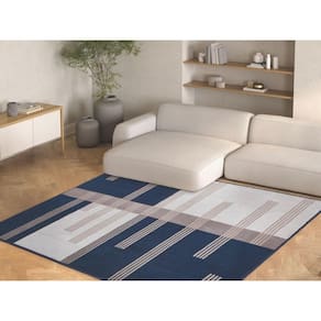 Tapete Sala 200X250 Cm Renaissance Liberia 20 Azul Quadros