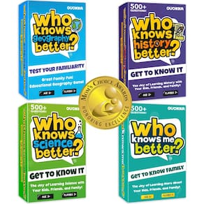 Family Card Trivia Game QUOKKA Quem sabe melhor? 4 em 1