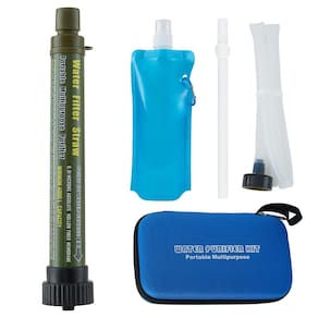 Kit de canudo de filtro de água Hoayc.com Outdoor Portable Army Green