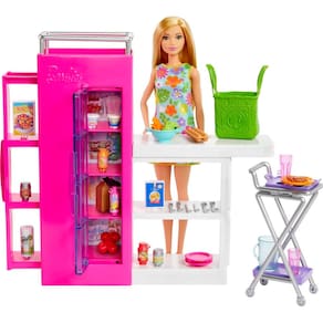 Boneca Barbie Pantry Playset com mais de 25 acessórios e móveis