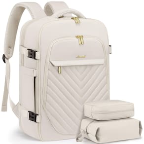 Mochila de viagem LOVEVOOK para mulheres de 40 litros com laptop 17.3 bege