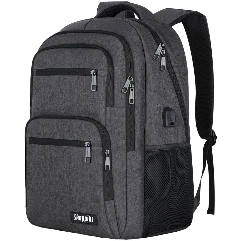 Mochila Skaypibs para homens e mulheres School 15.6 para laptop preta