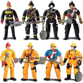 Conjunto de brinquedos para crianças Action Figures Firefighter Fireman, 8 peças