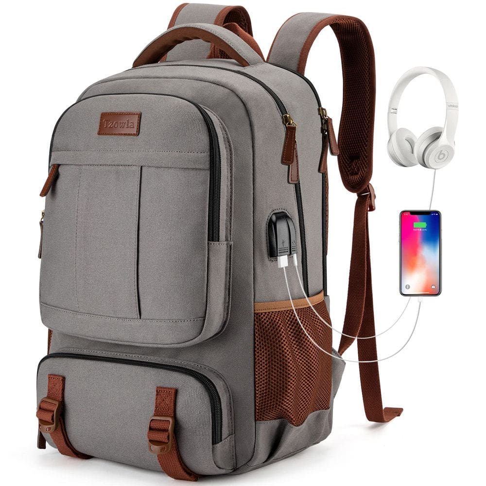 Mochila Tzowla Canvas Laptop 15,6" com porta de carregamento USB