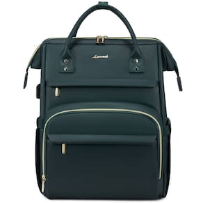 Mochila para laptop LOVEVOOK Leather 15.6" com porta USB - verde