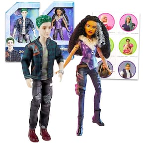 Conjunto de bonecas Disney Zombies 3 Zed and Willa com adesivos para crianças