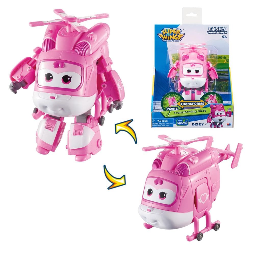 Brinquedos transformáveis Super Wings Dizzy Airplane 2 em 1