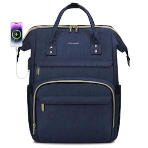 Mochila para laptop LOVEVOOK para mulheres de 15,6" impermeável azul escuro