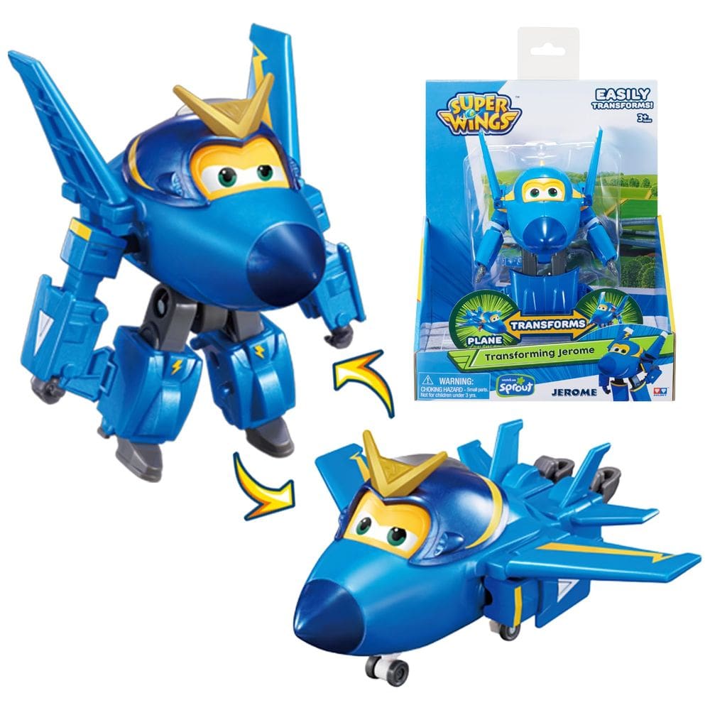Brinquedos transformáveis Super Wings Jerome Airplane 2 em 1