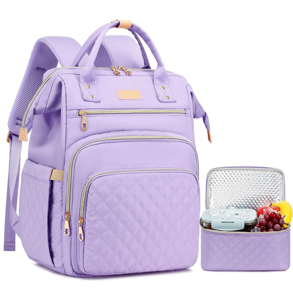 Mochila de almoço AIJIEKE para mulheres com laptop de 15,6" e bolsa térmica