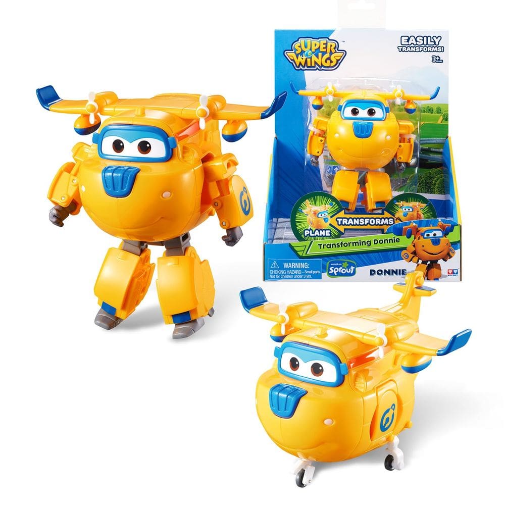Brinquedos transformáveis Super Wings Donnie Airplane 2 em 1