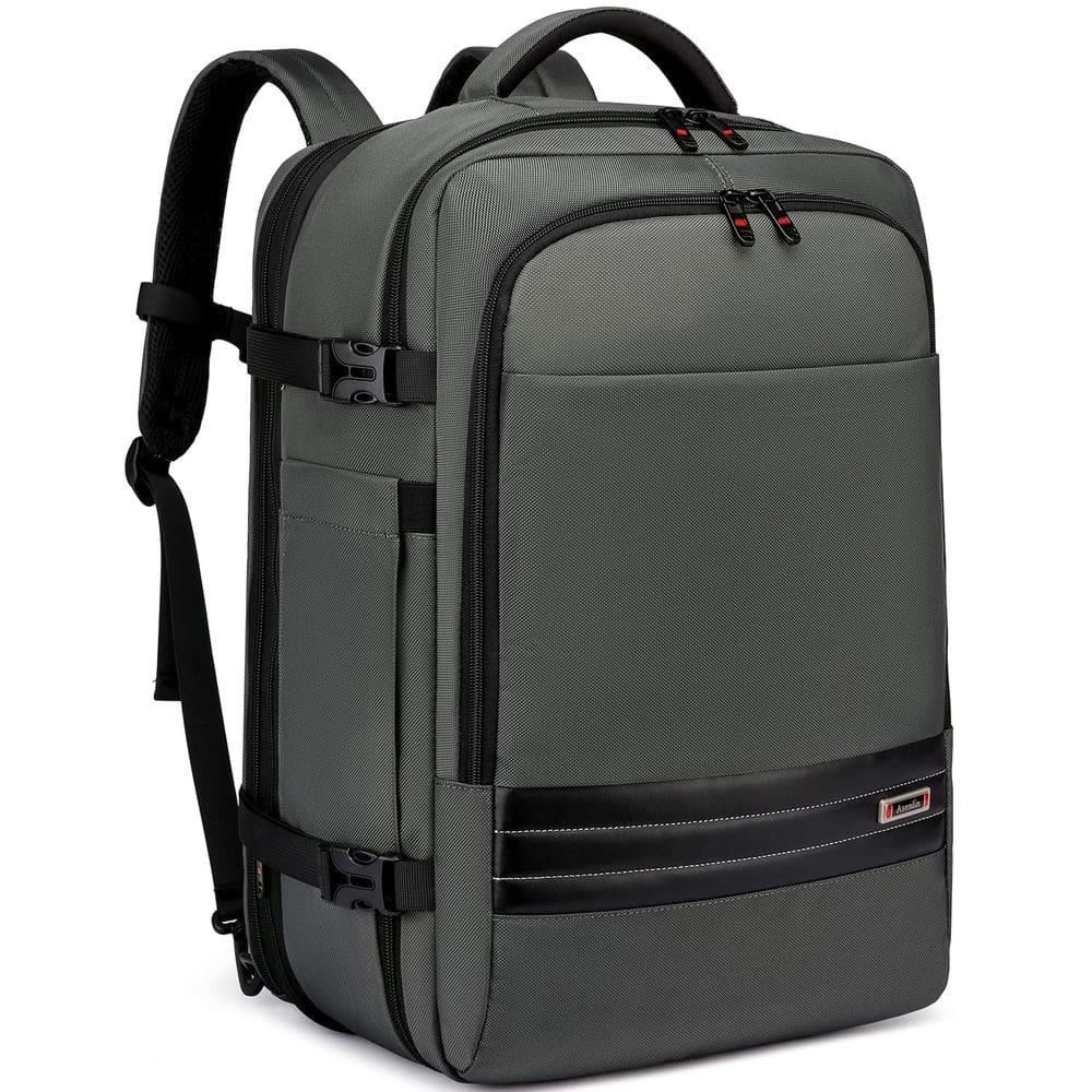 Mochila de viagem Asenlin 40-50L para mulheres e homens com laptop de 18" cinza