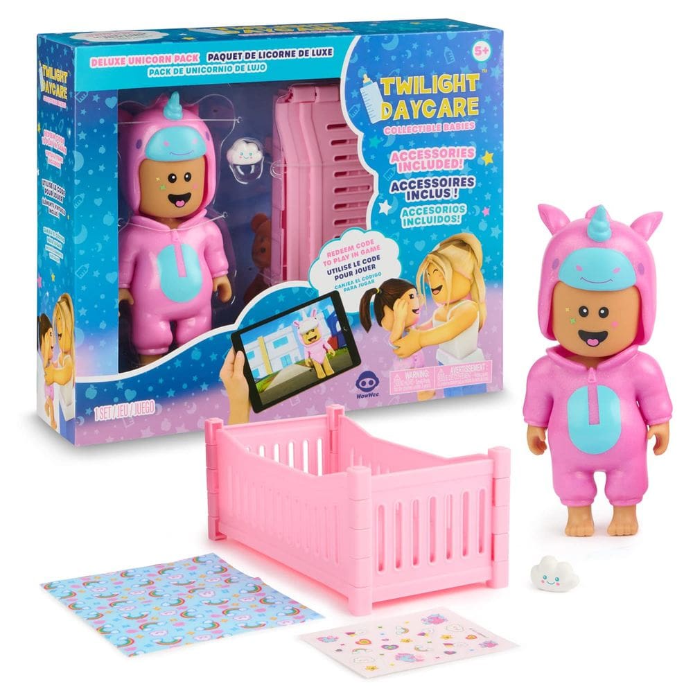 Pacote de unicórnio de luxo para bonecas infantis Twilight Daycare