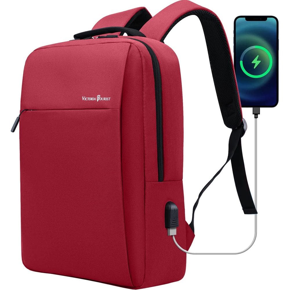 Mochila para laptop Victoriatourist para mulheres de 15,6” vermelha resistente à água