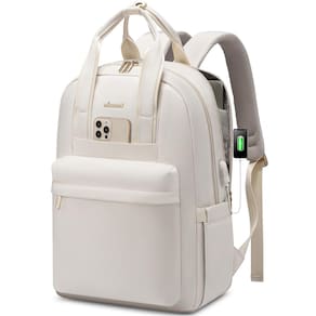 Mochila para laptop LOVEVOOK para mulheres de 15,6" com porta USB à prova d`água