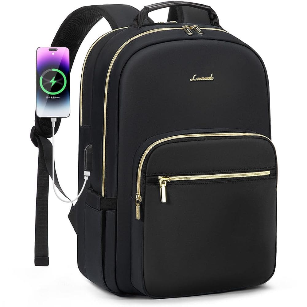 Mochila para laptop LOVEVOOK para mulheres 15,6" impermeável preta