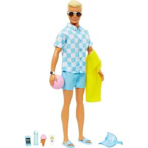 Boneca Barbie Ken Blonde com calção de banho azul com botões