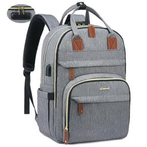 Mochila para laptop LOVEVOOK Unissex Travel Anti-Roubo de 15,6" Cinza