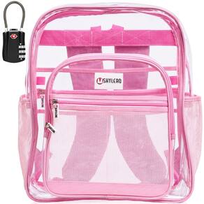 Mochila SHYLERO Pink Clear Extra Large 32L com fechadura TSA