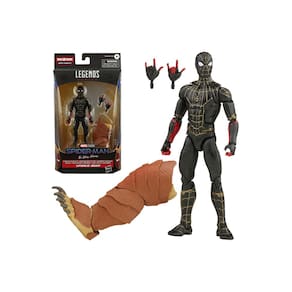 Boneco de ação Spider-Man Marvel Legends preto e dourado 15cm