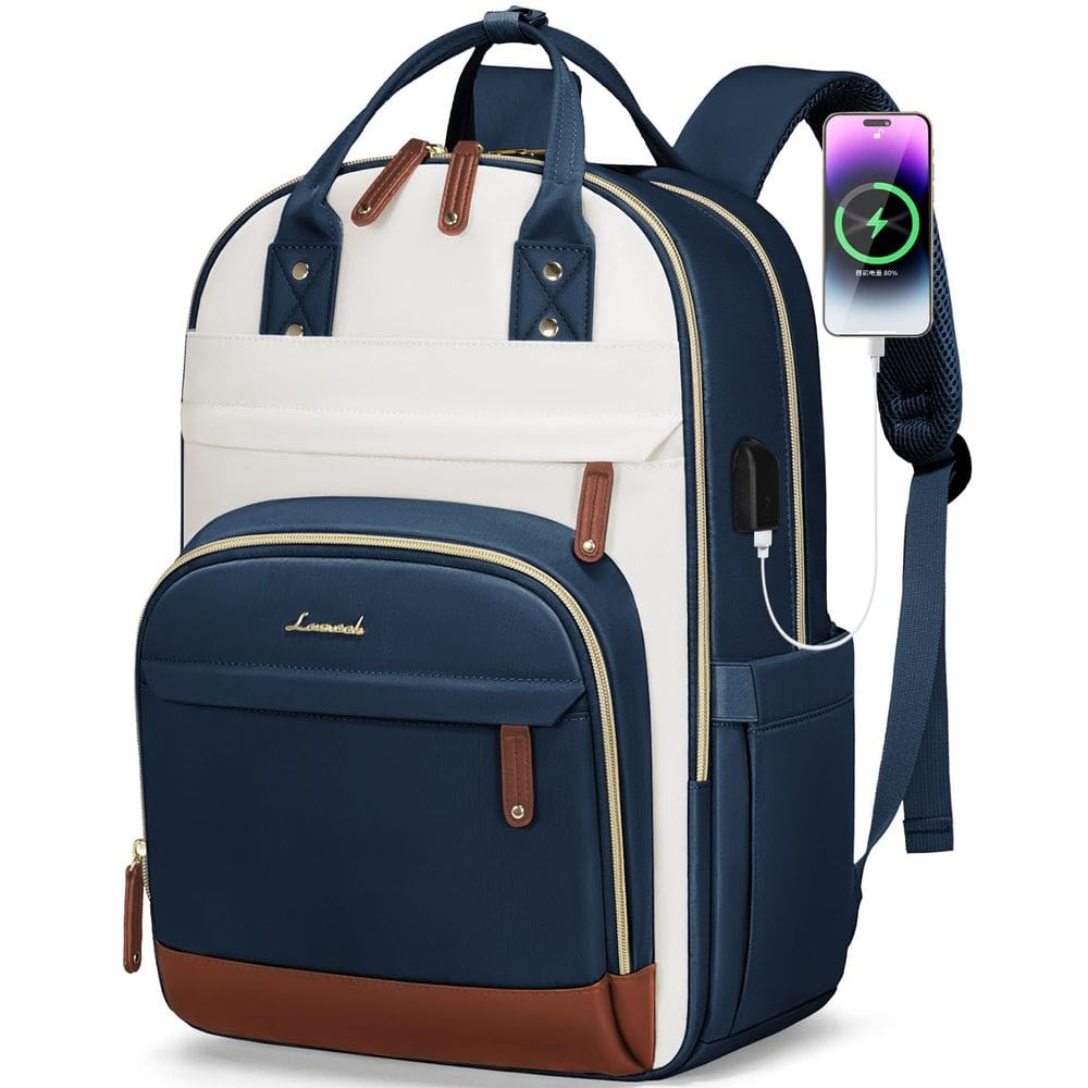 Mochila para laptop LOVEVOOK para mulheres de 15,6 polegadas azul-esverdeada