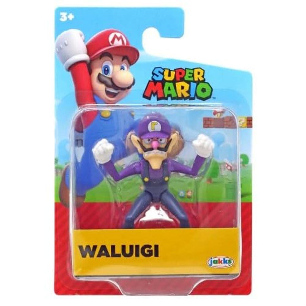 Boneco de ação Super Mario Waluigi, brinquedo colecionável de 6,35 cm