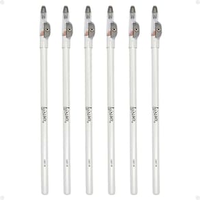 Kit Luisance: 6 Lápis Para Olhos Branco com Apontador Ref. L887-w