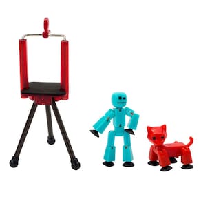 Galpão de brinquedos TST615A Stikbot Studio Series 2 com 1 Stikbot + 1 animal + 1 tripé