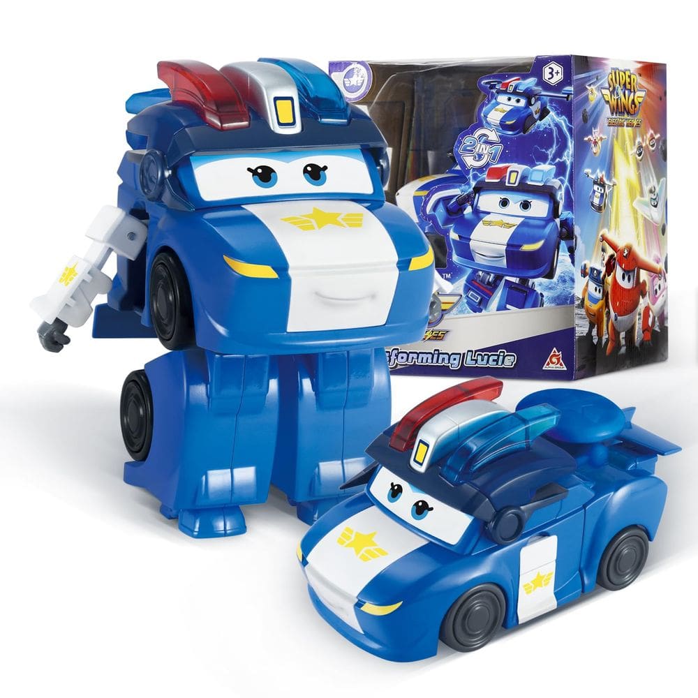 Brinquedos transformáveis Super Wings Lucie Airplane 2 em 1
