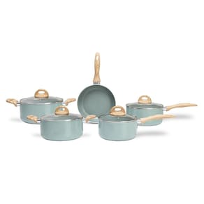 Jogo de Panelas Brinox Antiaderente Ceramic Life 5 Peças Botanika com Indução Verde