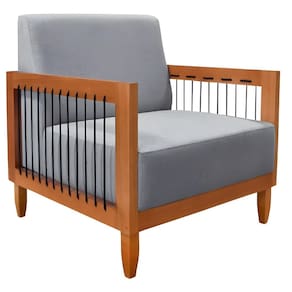 Poltrona Decorativa Yves Sala de Estar Recepção Escritório Linho
