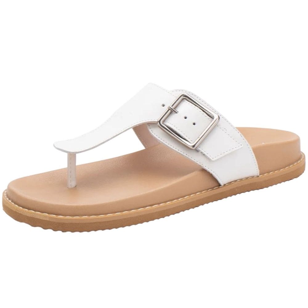 Chinelo Feminino Jasmine Flatform Couro De Dedo Lia Line