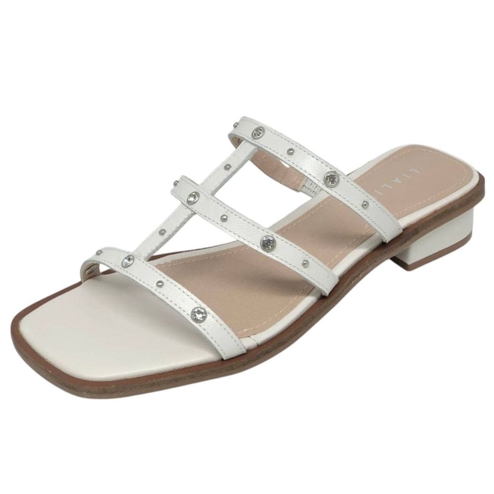 Tamanco Feminino Salto Bloco Pedraria Conforto Lia Line