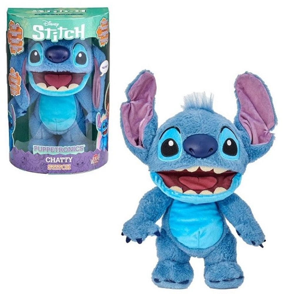 Stitch Pelúcia Interativa Eletronica Chatty Wow 30 Cm C/ 50 sons - Sunny