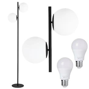Luminária Piso Chão 162Cm Jabuticaba 2 Globos Kjtd-710-Gold