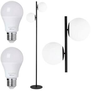 Luminária Piso Chão 162Cm Jabuticaba 2 Globos Kjtd-710-Gold
