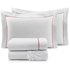 Jogo de Lençol Cama Super King 100% Algodão Percal 200 Fios 4 peças Glass Clean