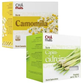 Chá de Capim -Cidreia e Camomila Cx 10 sachês Kit com 2
